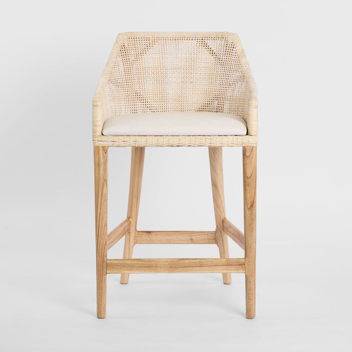 Charlotte Rattan Counter Stool Natural Whitewash