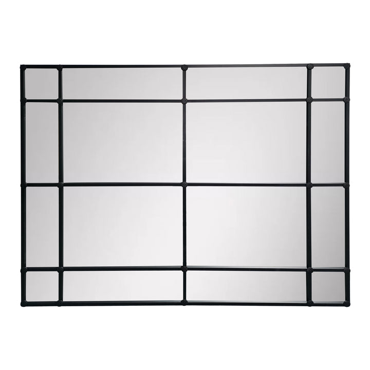 Crawford Rectangular 16 Pane Mirror Iron Frame Black 200cm x 160cm