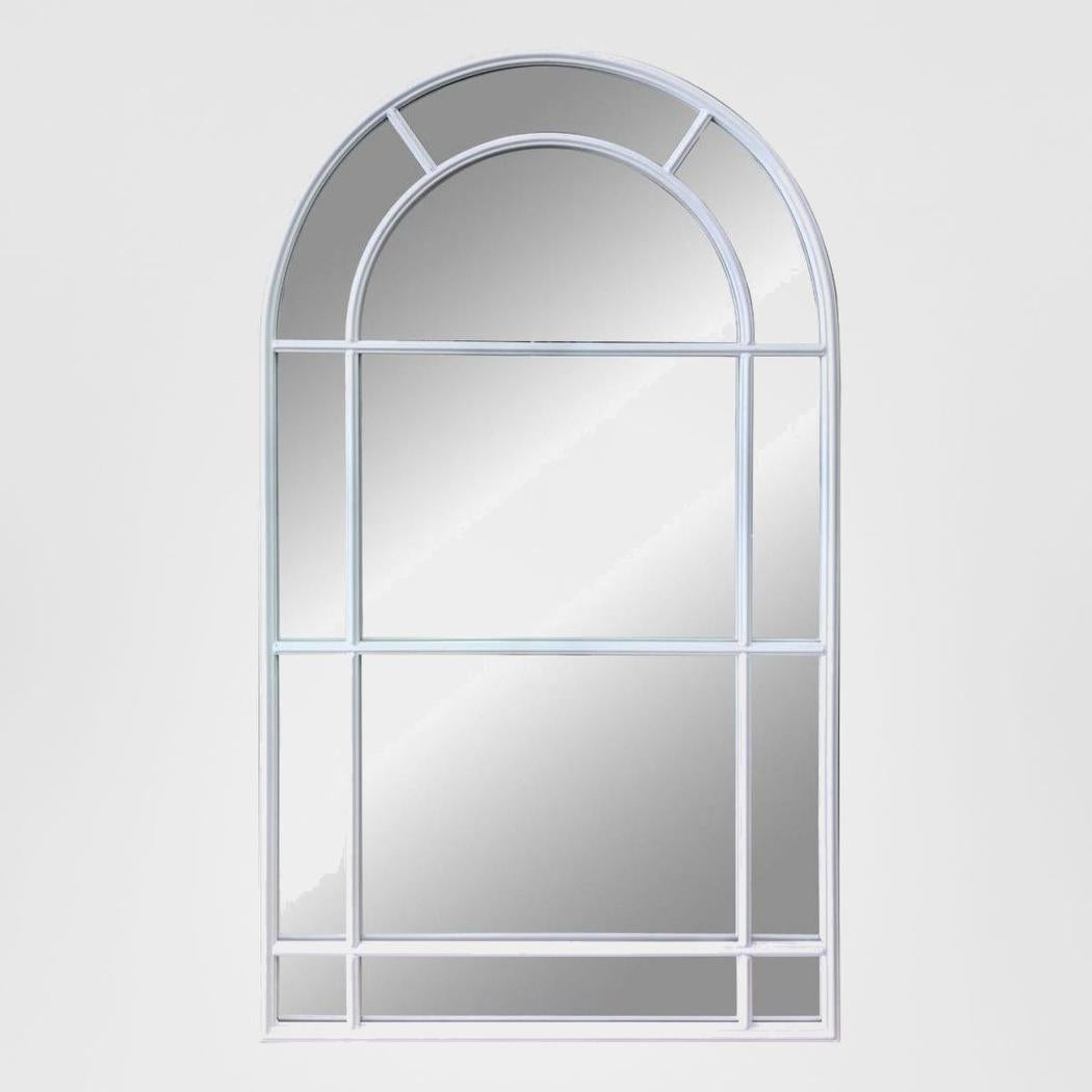 Milo Medium Iron Arched Mirror White