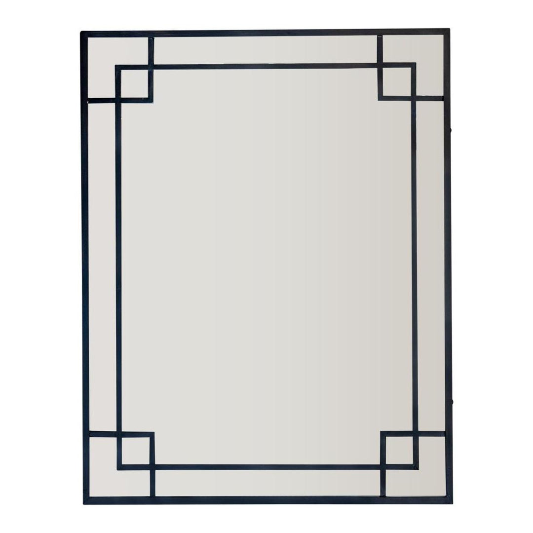 160Cm Black Mirror With Corner Detail