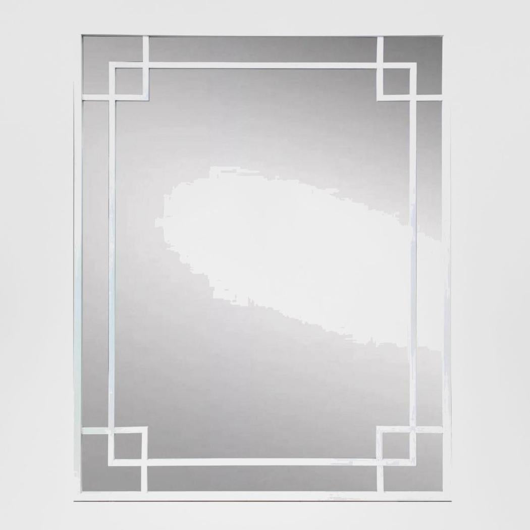 160cm White Mirror With Corner Detail