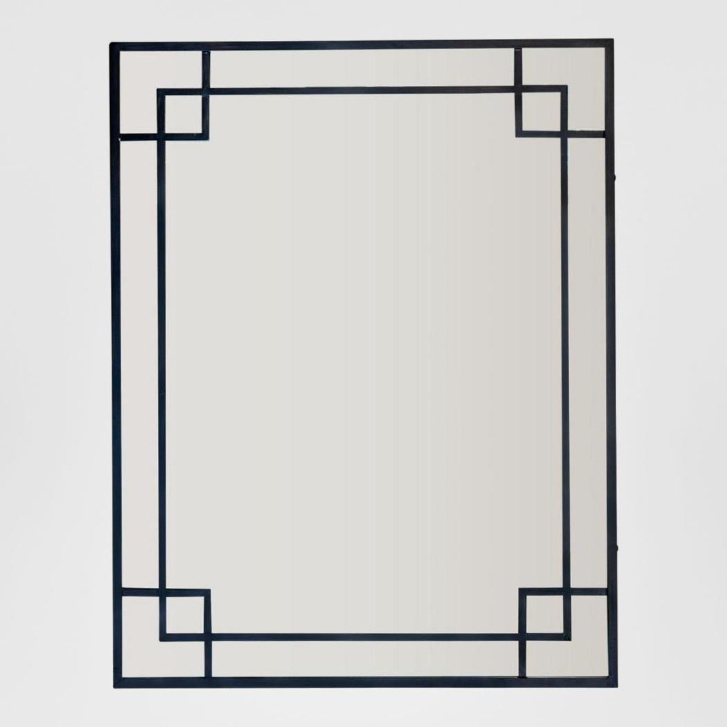 160Cm Black Mirror With Corner Detail