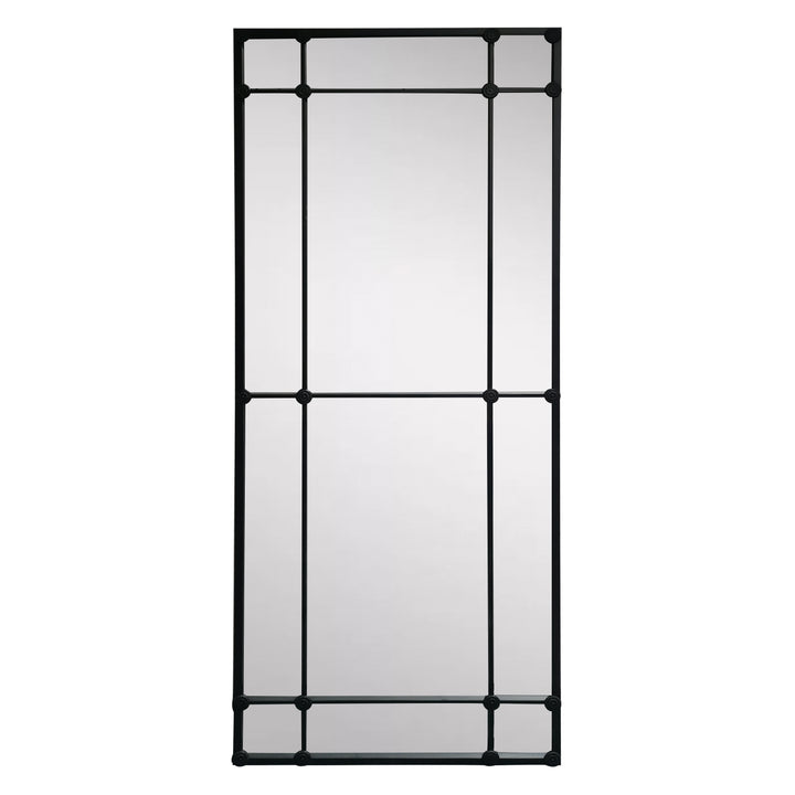 Morgan 12 Pane Rectangular Mirror Matt Black Finish