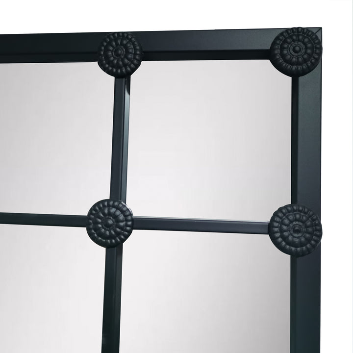 Morgan 12 Pane Rectangular Mirror Matt Black Finish