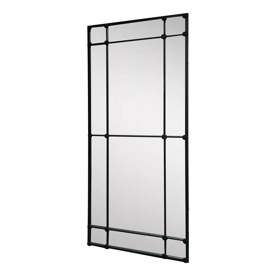 Morgan 12 Pane Rectangular Mirror Matt Black Finish