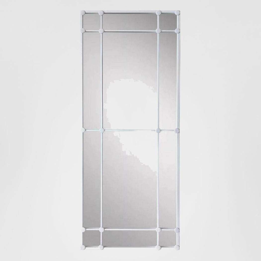 Rectangular 12 Pane Mirror White