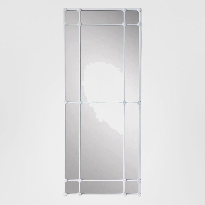 Rectangular 12 Pane Mirror White