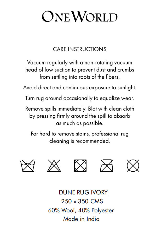Dune Rug 250x350cm Ivory