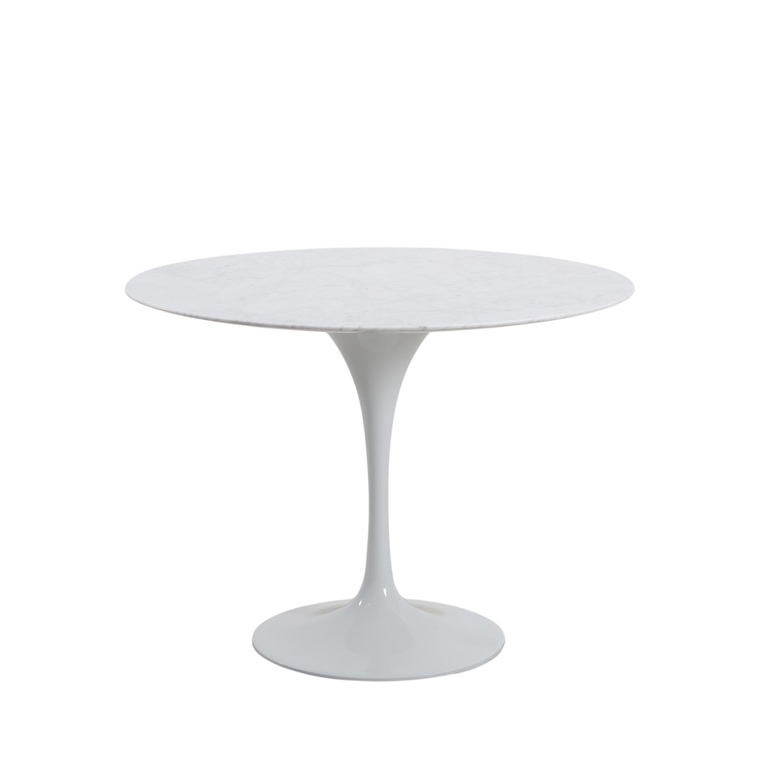 Aurora Round Dining Table Marble White 100cm