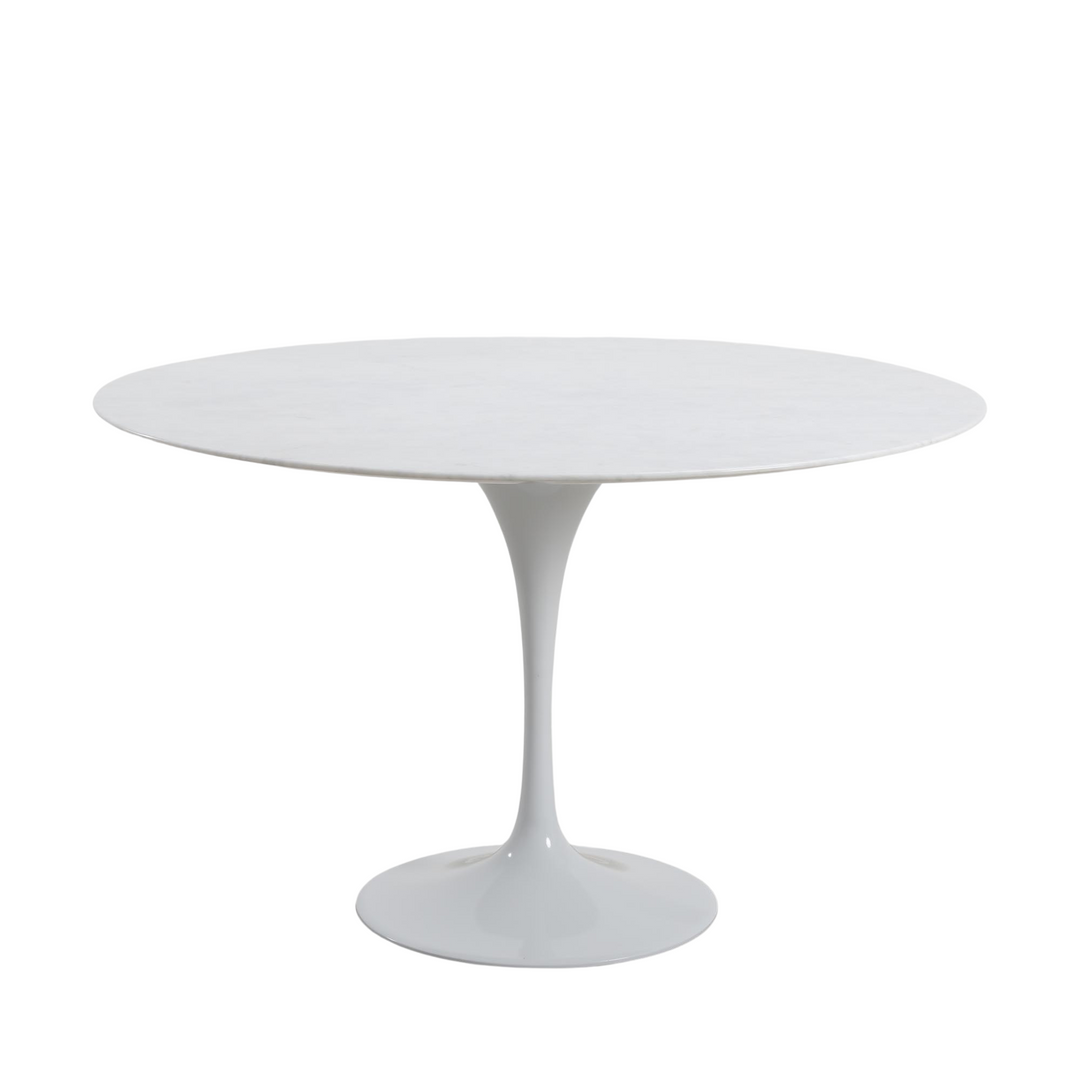 Aurora Round Dining Table Marble White 120cm