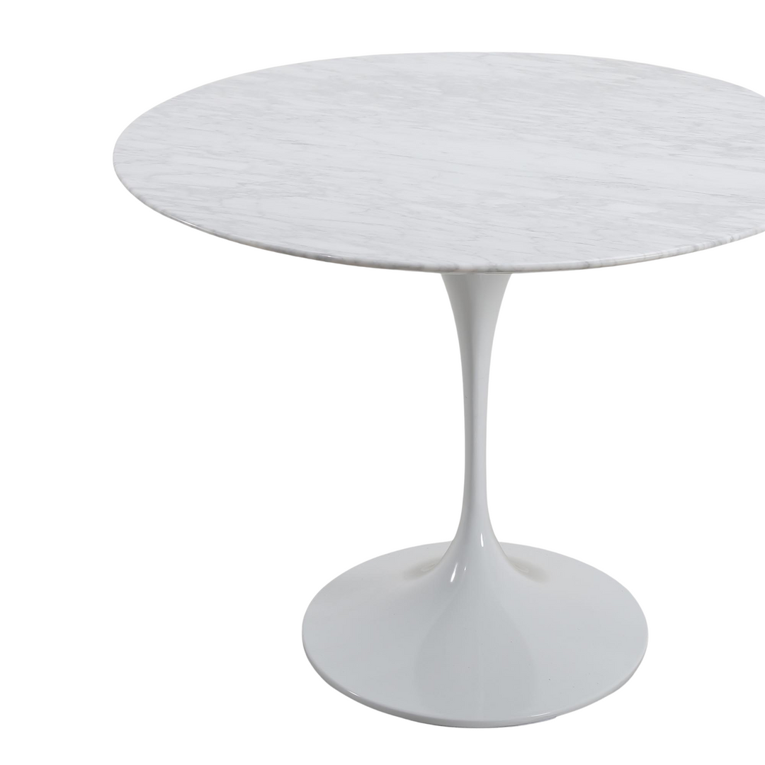 Aurora Oval Dining Table Marble White 160cm