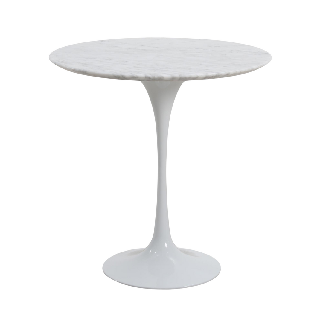 Aurora Round Side Table Marble White