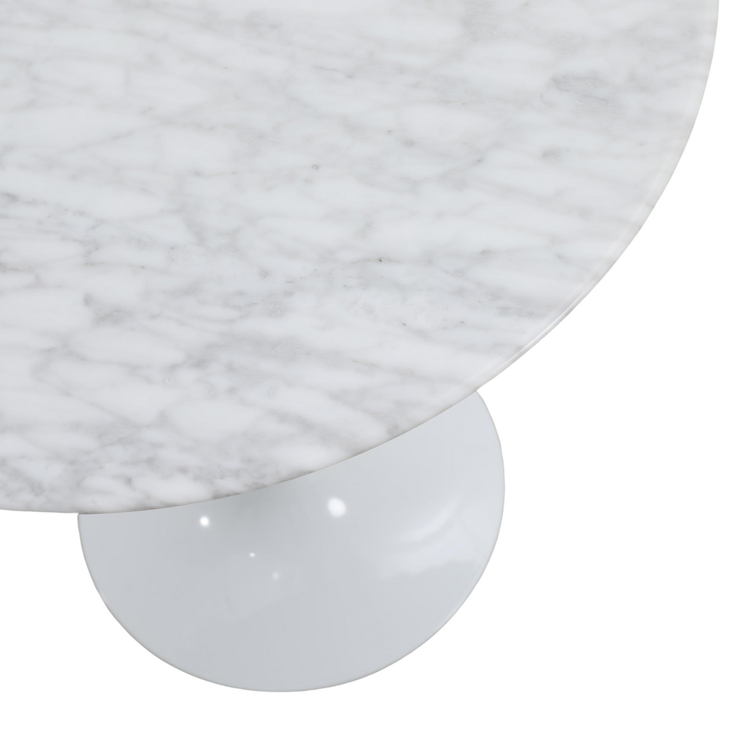 Aurora Round Side Table Marble White