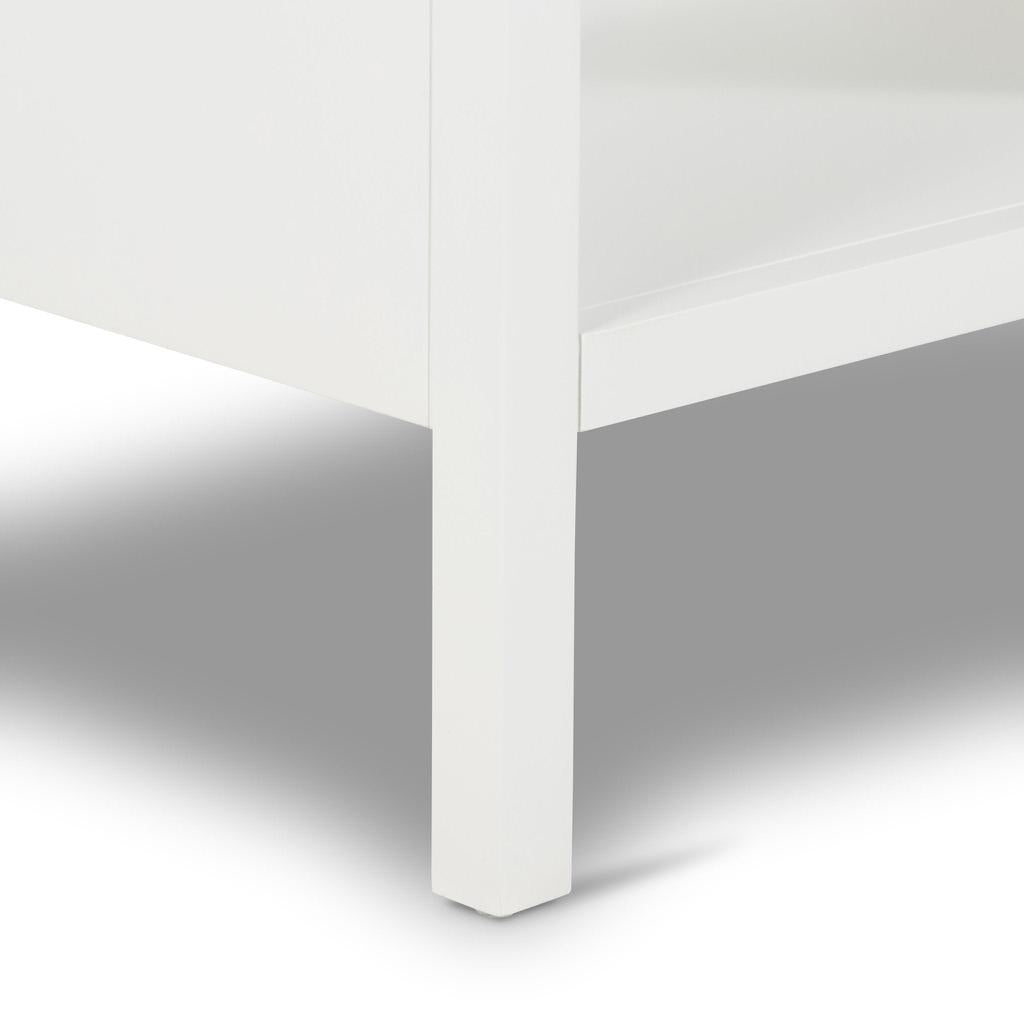 Santorini Hamptons Timber/Rattan Bedside Table White
