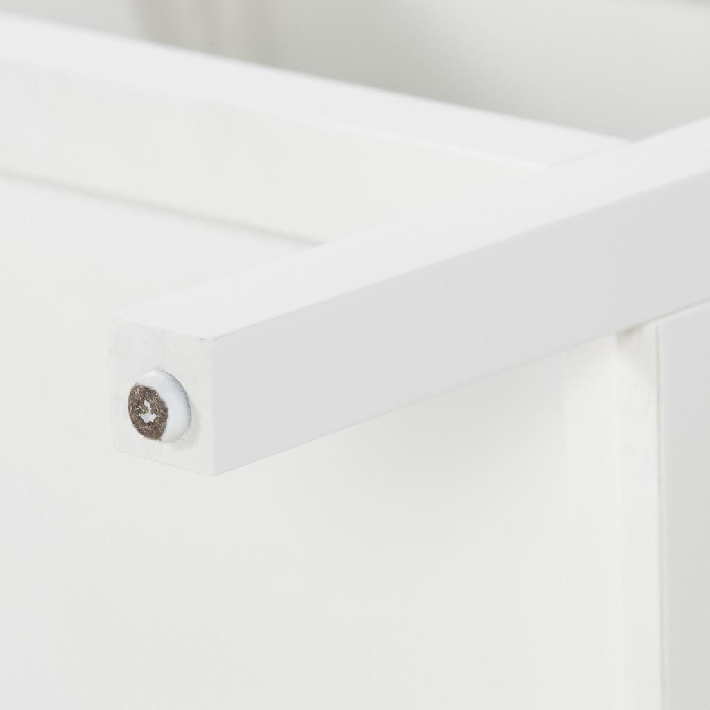 Santorini Hamptons Timber/Rattan Bedside Table White