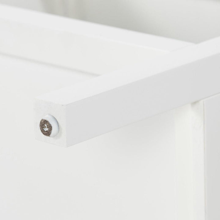 Santorini Hamptons Timber/Rattan Bedside Table White