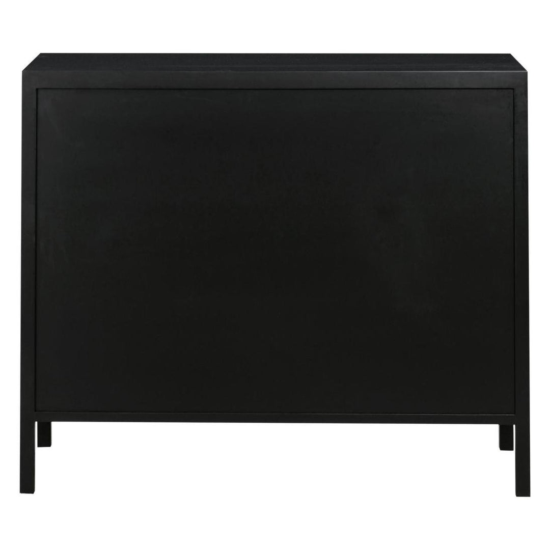 Santorini Hamptons 3 Drawer Timber/Rattan Dresser 100cm Black