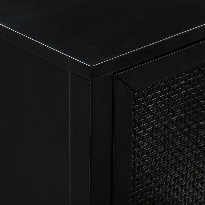 Santorini Hamptons 3 Drawer Timber/Rattan Dresser 100cm Black