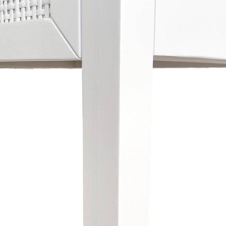 Santorini Hamptons 3 Drawer Timber/Rattan Dresser 100cm White