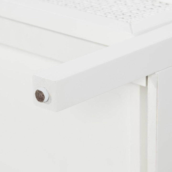 Santorini Hamptons 3 Drawer Timber/Rattan Dresser 100cm White