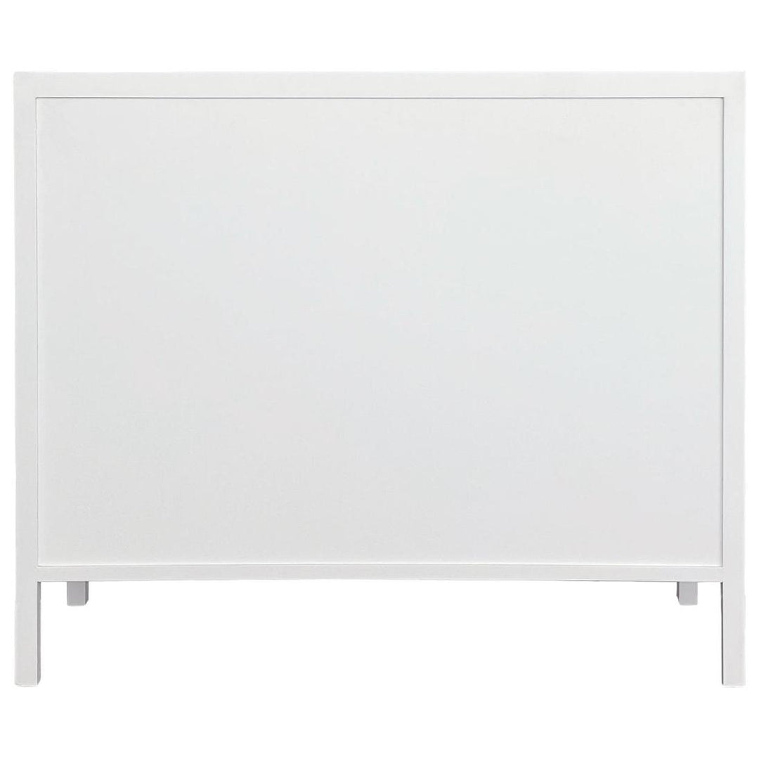 Santorini Hamptons 3 Drawer Timber/Rattan Dresser 100cm White