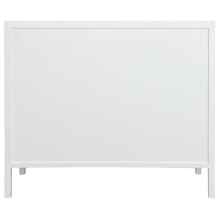 Santorini Hamptons 3 Drawer Timber/Rattan Dresser 100cm White