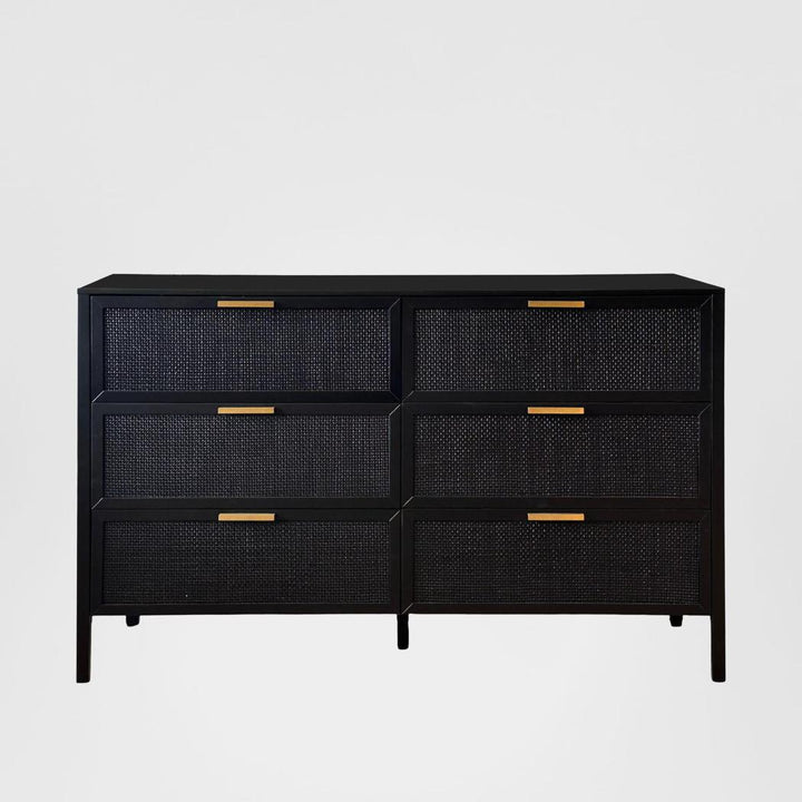 Santorini Dresser 6 Drawer Black