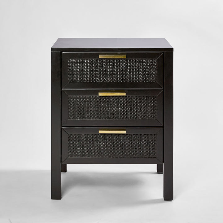 Santorini Bedside 3 Drawers Black