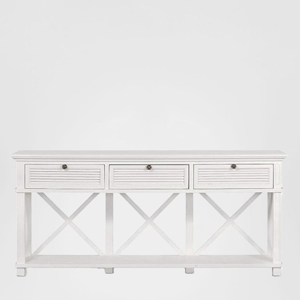 West Beach 3 Drawer Hamptons 190cm Console White