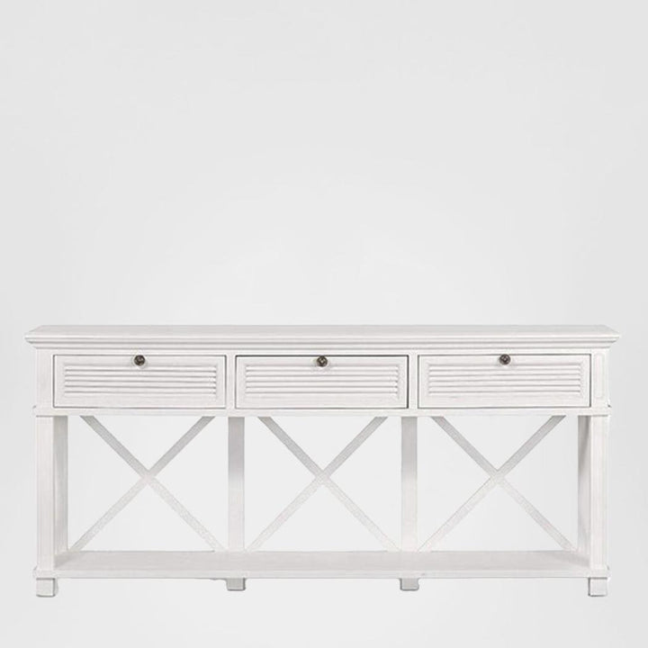 West Beach 3 Drawer Hamptons 190cm Console White