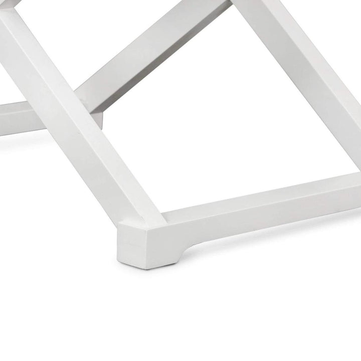 West Beach Cross Leg Hamptons BedSide Table W/Drawer White