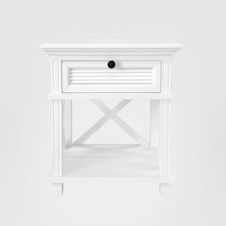 West Beach Hamptons Bedside Table W/Drawer White