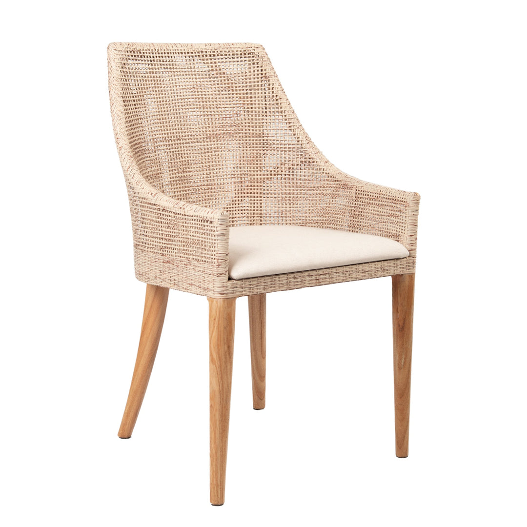 Charlotte Rattan Dining Chair Natural Whitewash