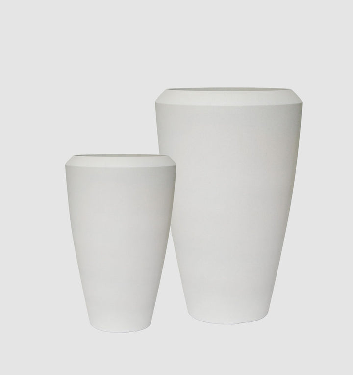 Pebble Set of 2 Tall Planters White