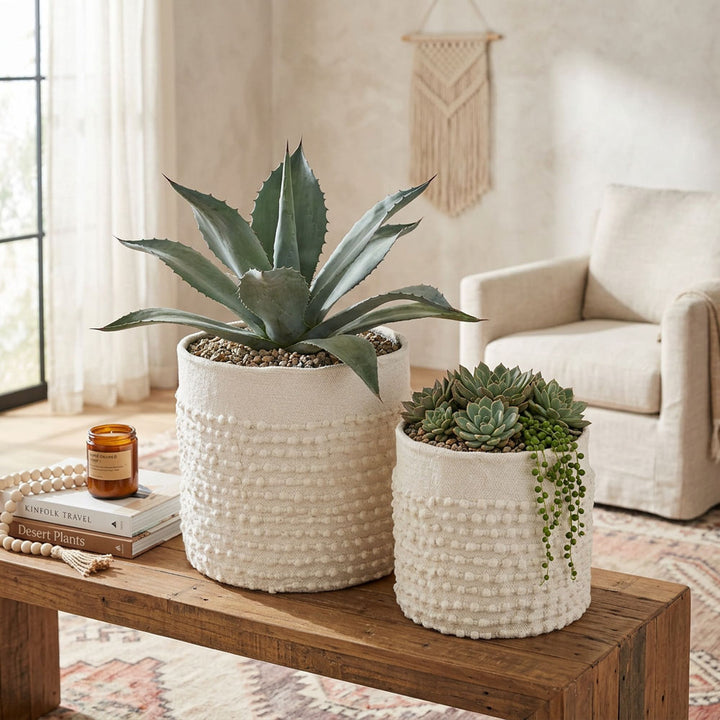Leura Set of 2 Planters White