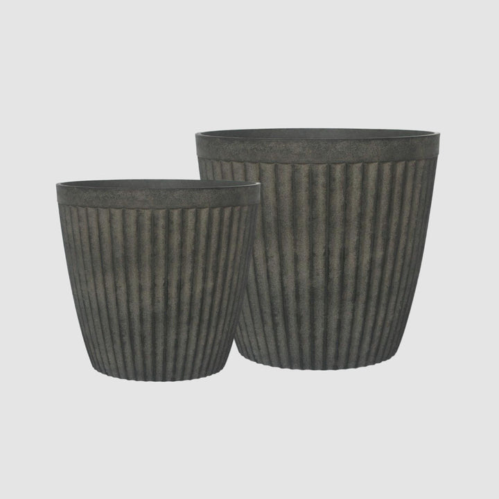 Elwood Set of 2 Planters Black