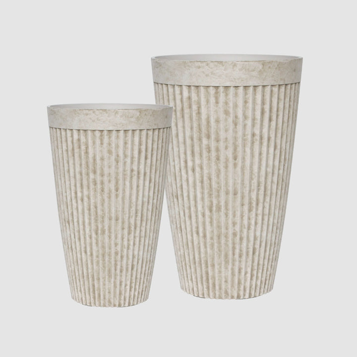 Elwood Set of 2 Tall Planters White