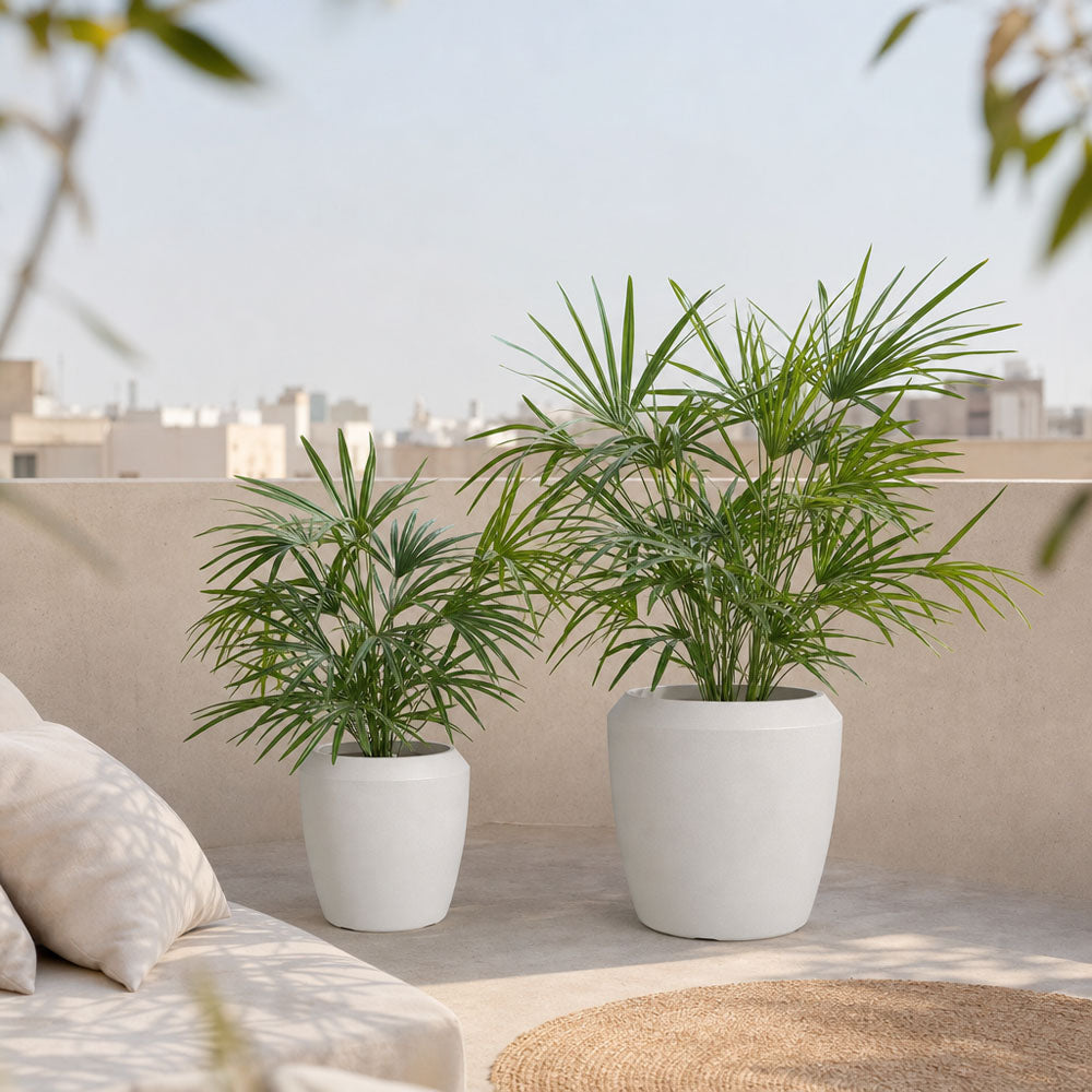 Pebble Set of 2 Planters White