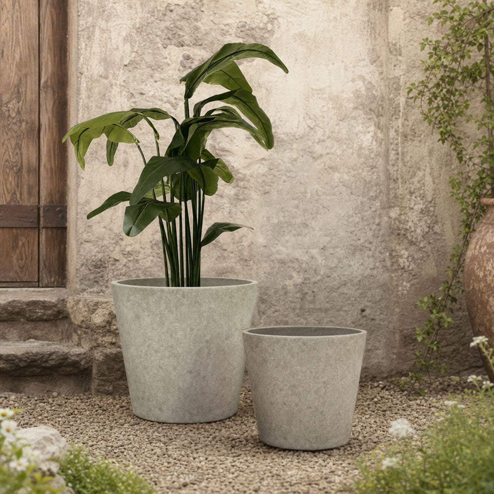 Ridge Set of 2 Planters White