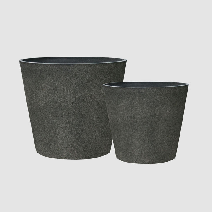 Ridge Set of 2 Planters Black