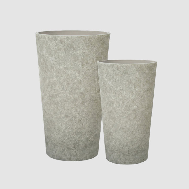 Ridge Set of 2 Tall Planters White