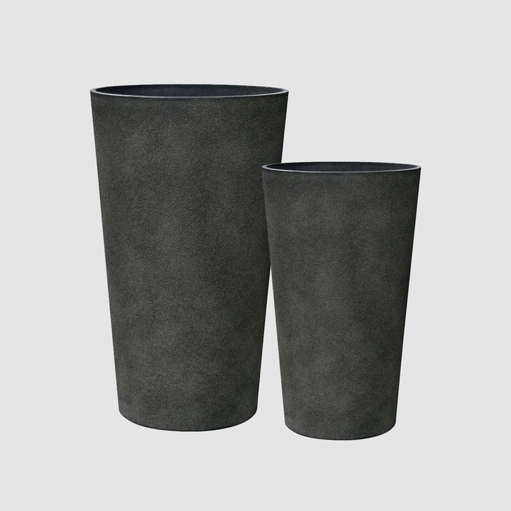 Ridge Set of 2 Tall Planters Black