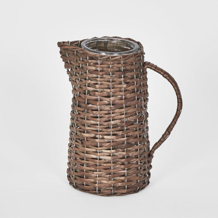 Rattan Jug With Glass Insert Small