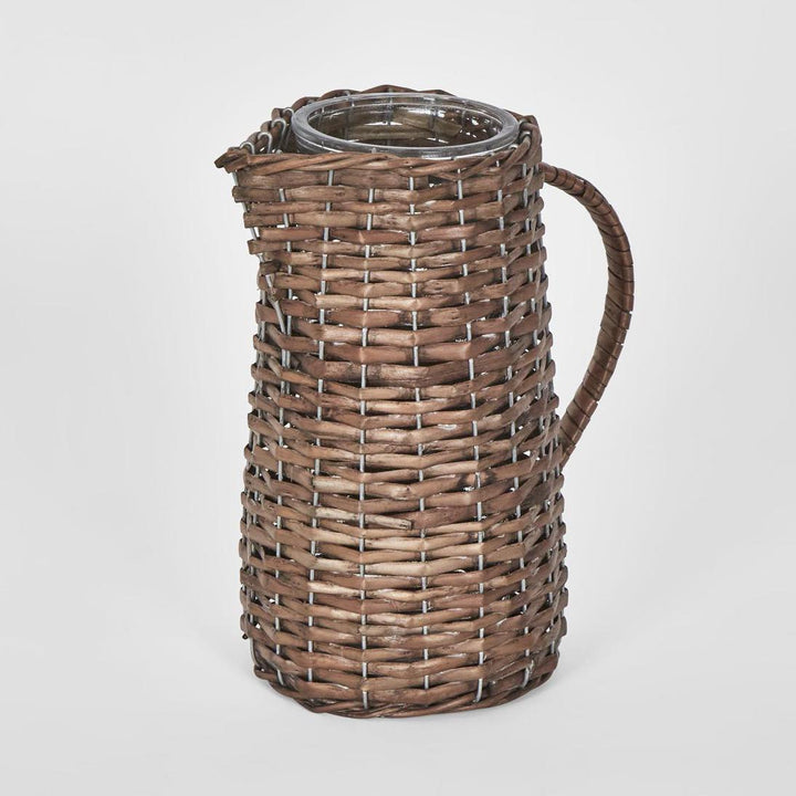 Rattan Jug With Glass Insert Small