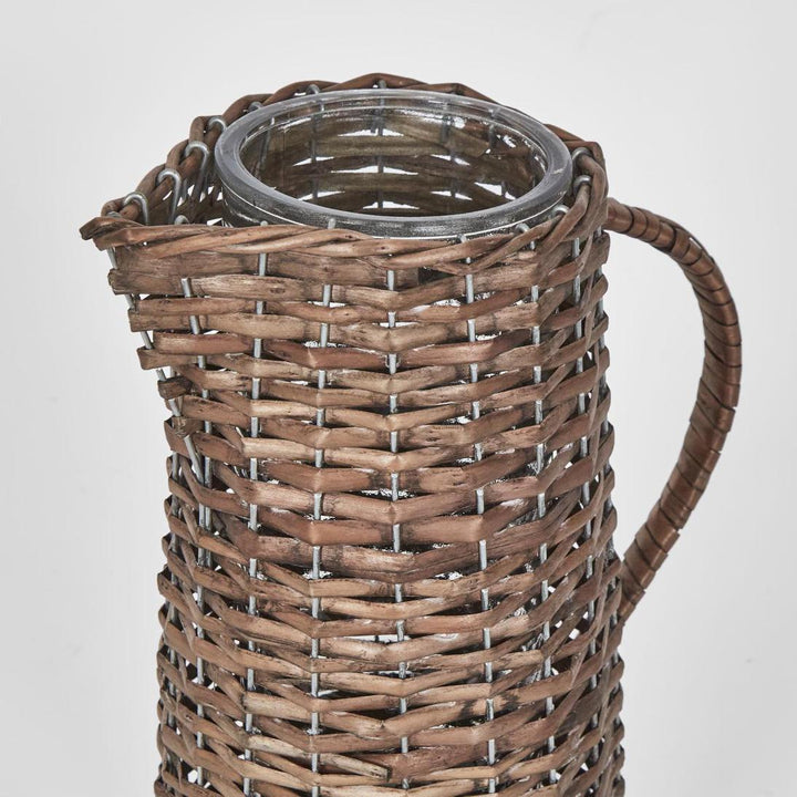 Rattan Jug With Glass Insert Small