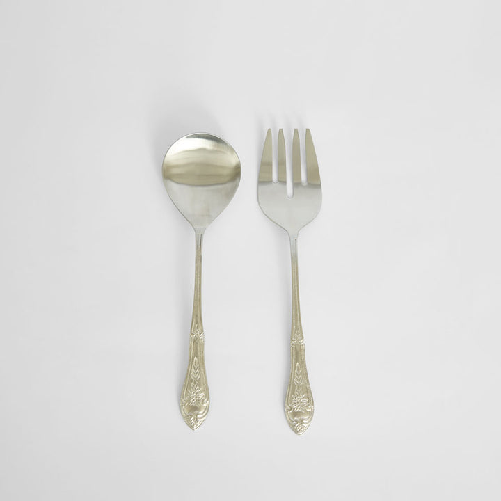 Eden Set of 2 Salad Servers Silver