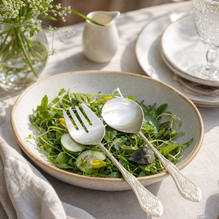 Eden Set of 2 Salad Servers Silver
