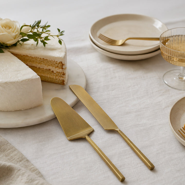 Joan Set of 2 Cake Server Gold