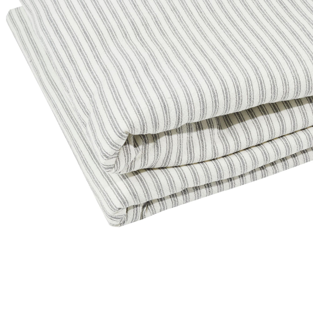 Ticking Sherpa Throw Quilt Grey