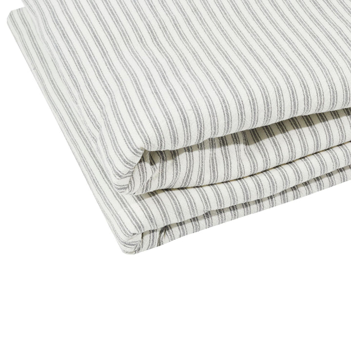 Ticking Sherpa Throw Quilt Grey